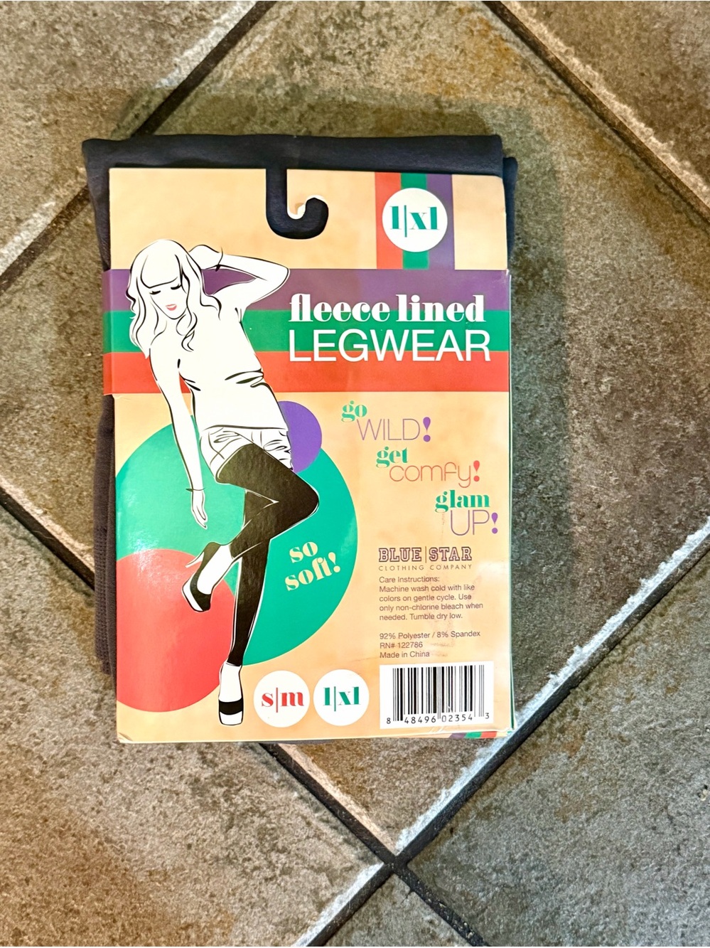 Blue Star Clothing Company brand fleece-lined leggings Sz L/XL New! - Picture 2 of 2